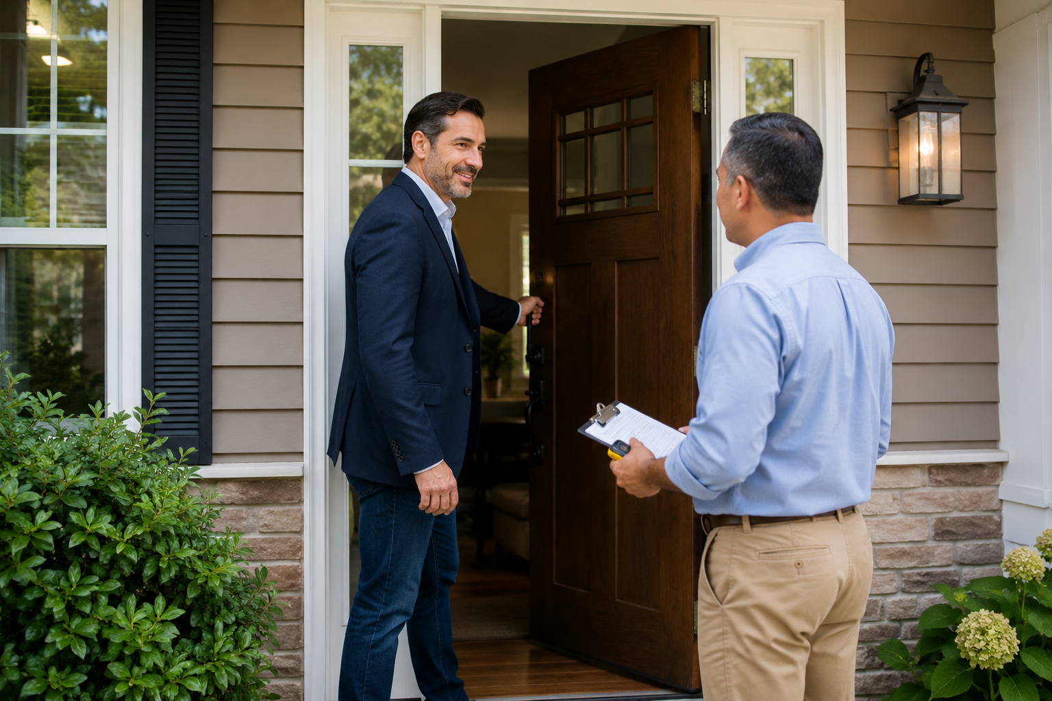 Licensed showing agent accompanying buyers during a final walkthrough in New York