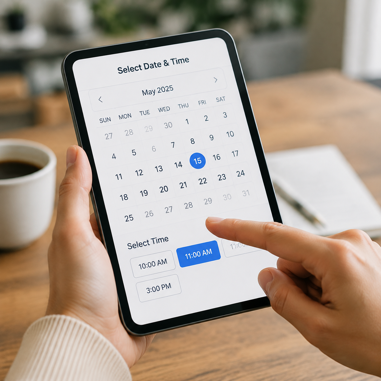 Select a date and time